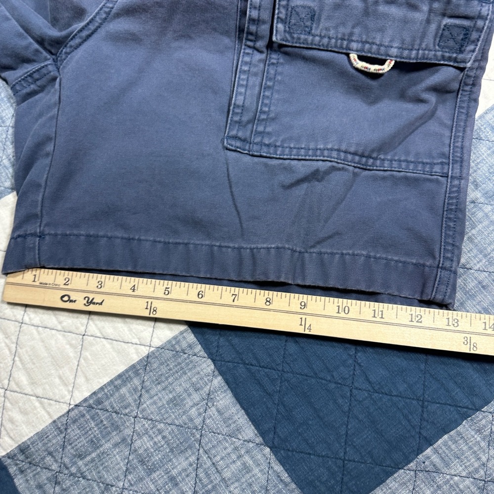 90s LL Bean Comfort Waist Cargo Shorts Mens 36 Blue Cotton Canvas Utility 225022 - Picture 6 of 7